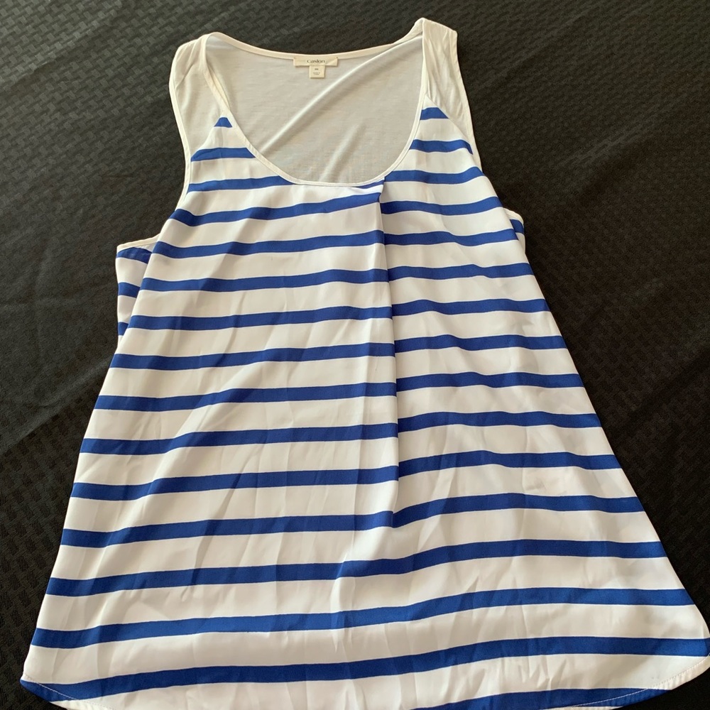 Caslon Nordstrom brand blue striped tank